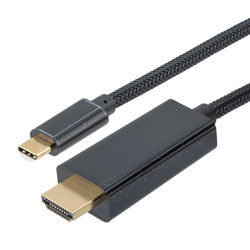Nylon Braided Cable, USB Type C to HDMI 2.0 Male to Male with Ferrites, Supports 4K Resolution, 1 Meter