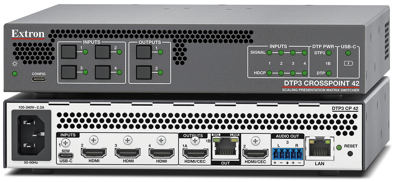 DTP3 CrossPoint 42 4x2 Scaling Presentation Matrix Switchers for HDMI with DTP3 Extension