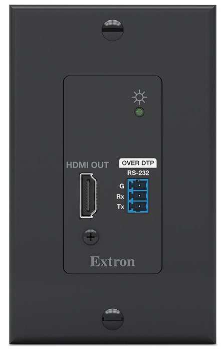 DTP3 R 201 D, Black HDMI 4K/60 Wallplate Rx, Black - 330 feet (100 m)
