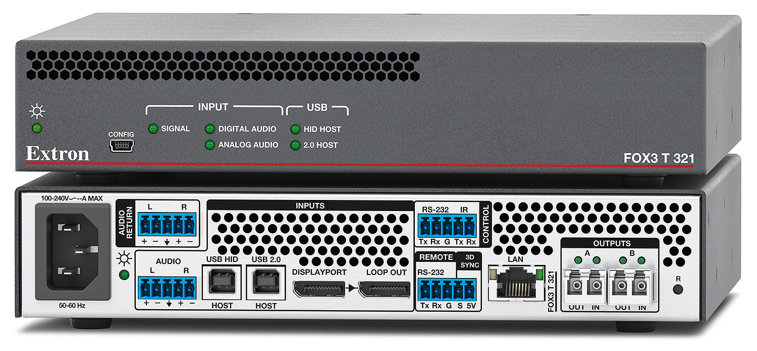 60-1777-12 - FOX3 T 321 SM  - Fiber Optic Transmitter for DisplayPort, USB, Audio, Control, and 3D Sync