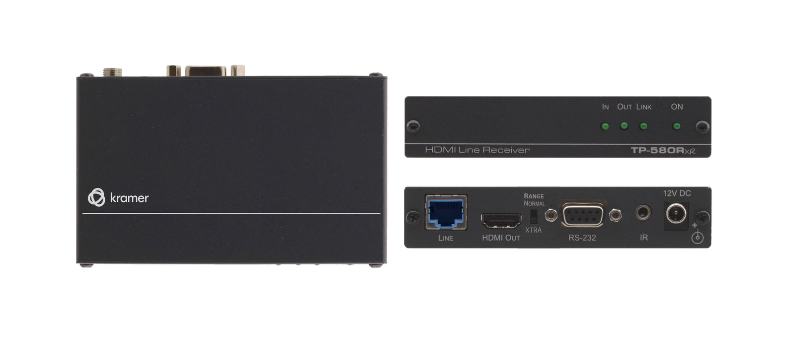 4K60 4:2:0 HDMI HDCP 2.2 Receiver with RS–232 & IR over Extended–Reach HDBaseT