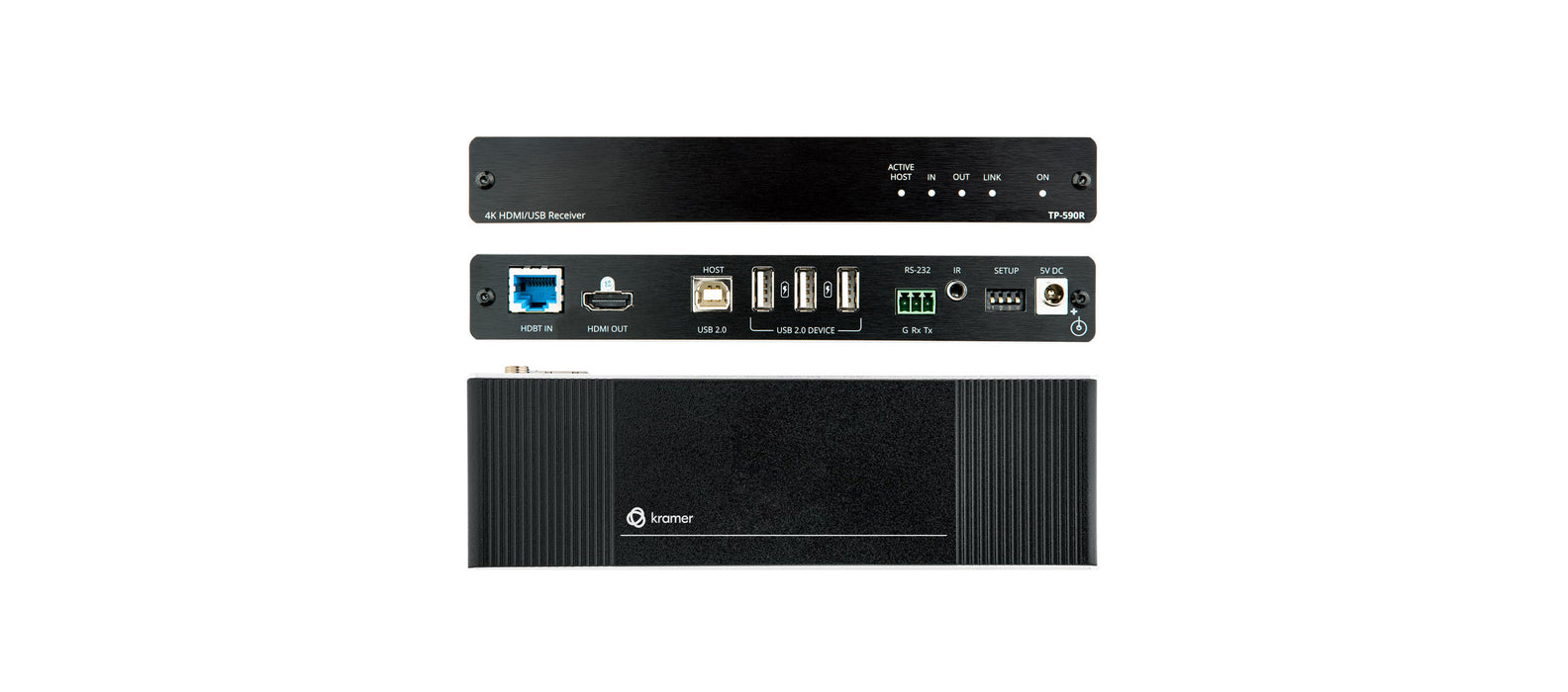 4K60 4:2:0 HDMI Receiver with USB, RS–232, & IR over Long–Reach HDBaseT 2.0