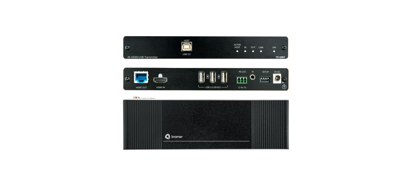 4K60 4:2:0 HDMI Transmitter with USB, RS–232, & IR over Long–Reach HDBaseT 2.0