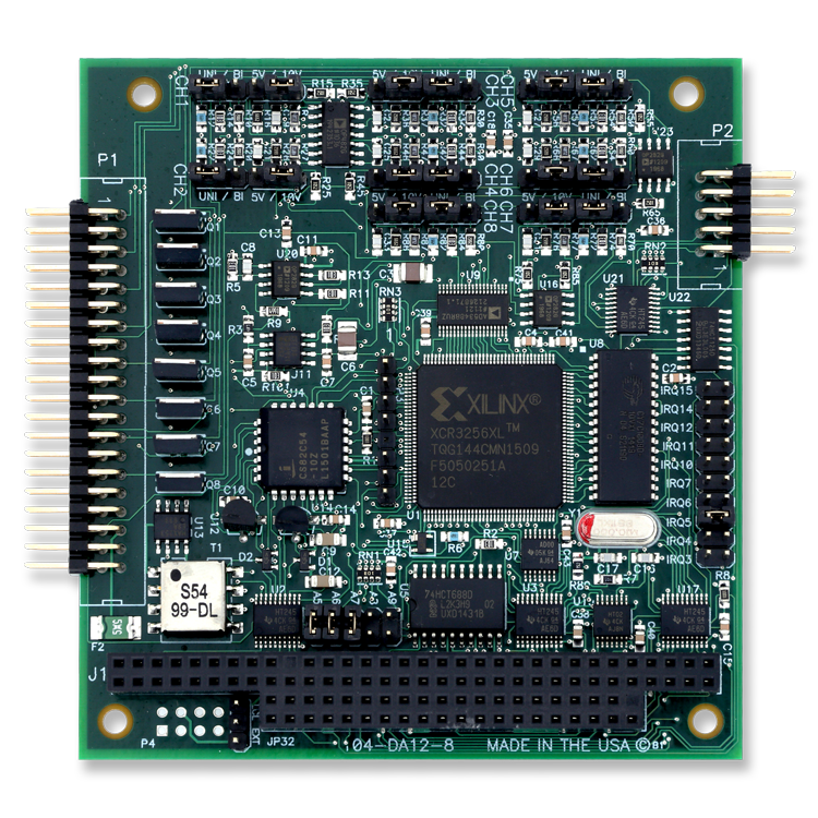 104-DA12-4A  PC/104 4-channel Analog Output Board with Arbitrary Waveform Generation