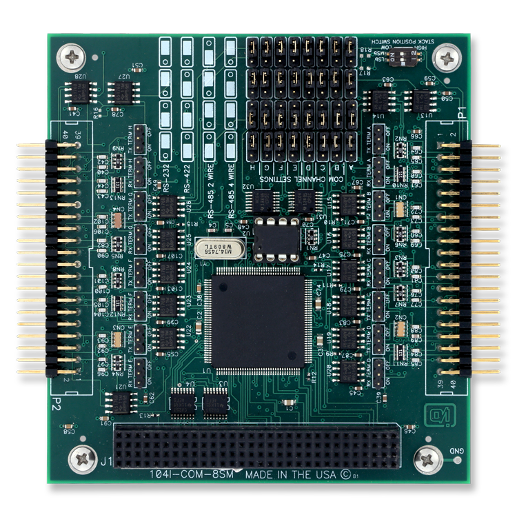 104I-COM-8S  PCI-104 8-port RS-422/485 Serial Communication Board