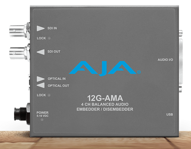 4-Channel 12G-SDI balanced analog audio Embedder/Disembedder with Fiber Options, 8 XLR connectors