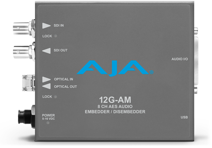 8-Channel 12G-SDI AES audio Embedder/Disembedder with Single LC Fiber Transceiver, 8 XLR connectors