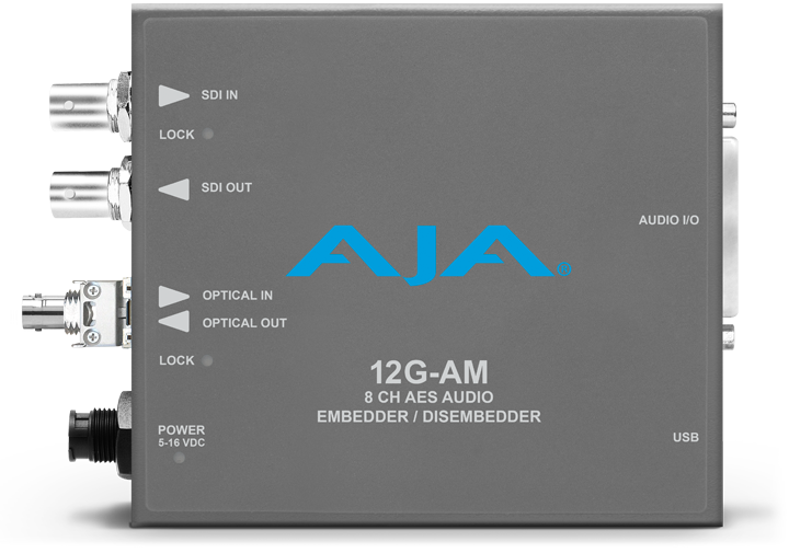 8-Channel 12G-SDI AES audio Embedder/Disembedder with Single ST Fiber Transmitter, 8 XLR connectors