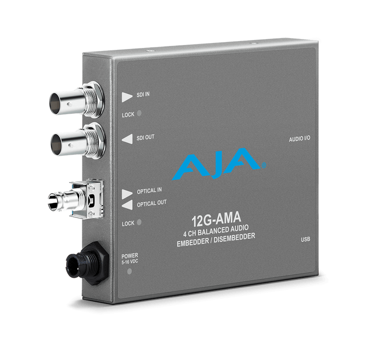 4-Channel 12G-SDI balanced analog audio Embedder/Disembedder with Single ST Fiber Receiver, 8 XLR connectors