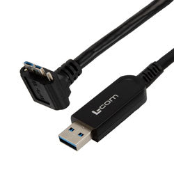 USB 3.0 Active Optical Cable, A male to Micro-B male drag chain jacket w/ screw, right angle 5m