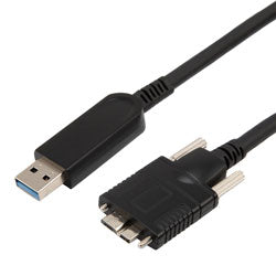 USB 3.0 Active Optical Cable, A male to Micro-B male drag chain jacket w/ screw, 5 meters