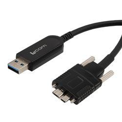 USB 3.0 Active Optical Cable, A male to Micro-B male PVC jacket with screws, 20 meters