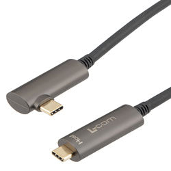 USB 3.1 Active Optical Cable, A male to Right Angle C male, Backwards Compat, PVC, 5 Meters