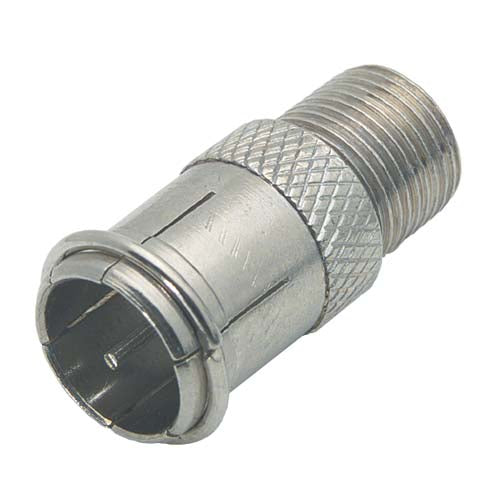 Coaxial Adapter, F Male Push-on / F Female BA124