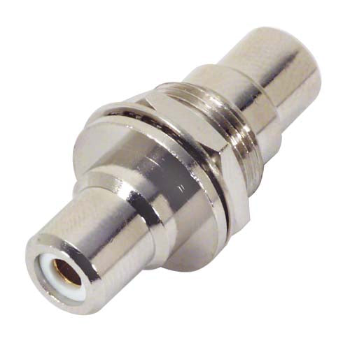 Coaxial Adapter, RCA Bulkhead Female / Female, 0.5" D-Hole, White