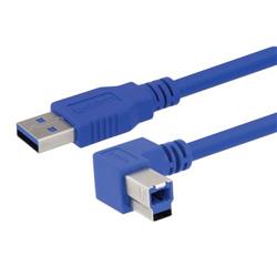 USB 3.0 A male to right angle left exit B male .05M