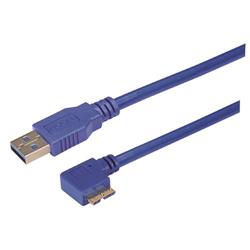 USB 3.0 Type A straight to Micro B left angle exit 0.3M