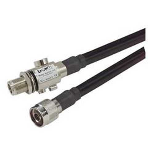 N-Male to N-Female Bulkhead Lightning Protector, 400-Series Cable Assembly - 4 ft