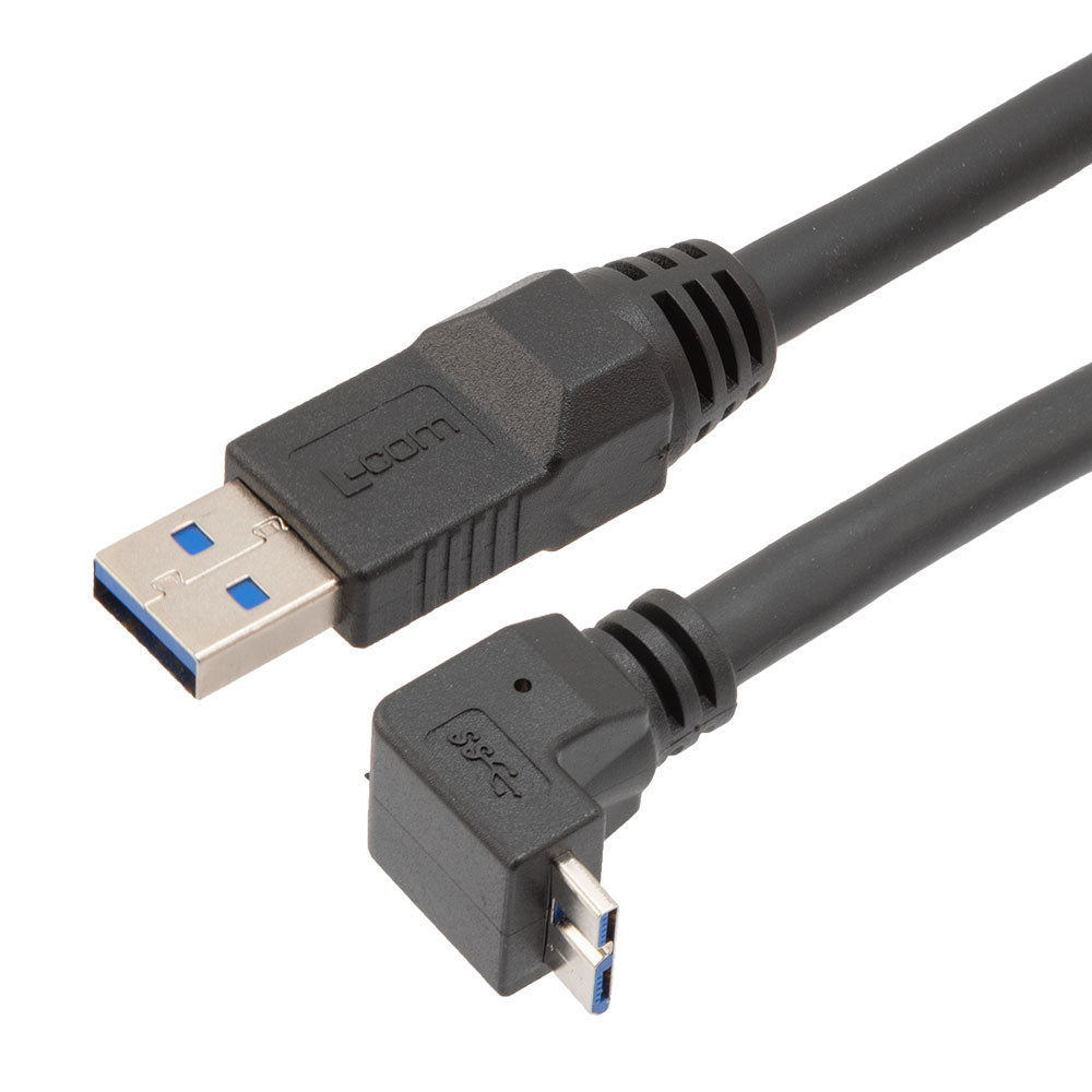 USB High Flex Drag Chain Cable, Type A Male Plug to Right Angle Up Mic ...