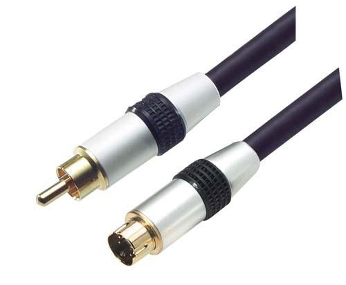 Cable assembled-s-video-male-single-rca-male-100-ft