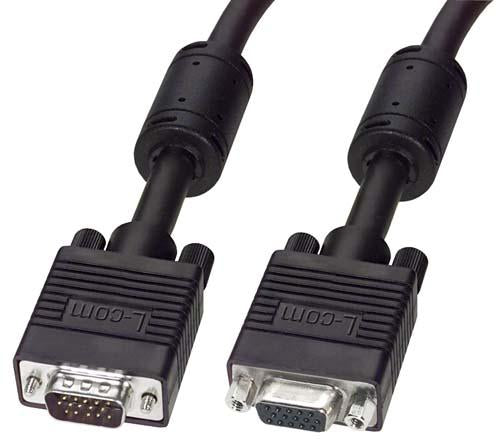 Cable premium-svga-cable-hd15-male-female-with-ferrites-black1000-ft