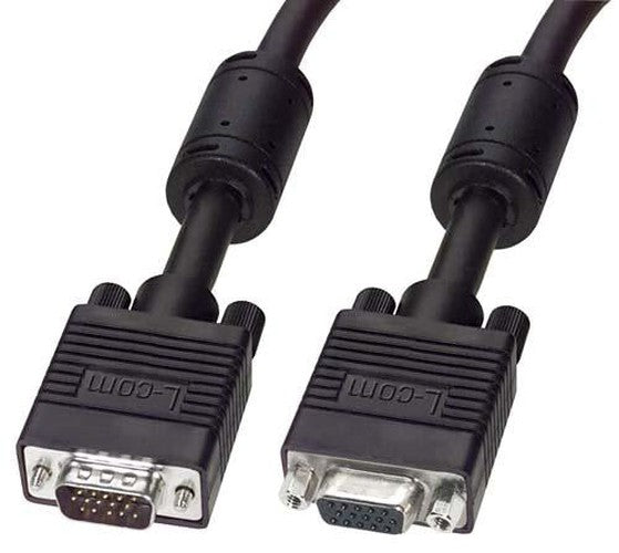 Cable premium-svga-cable-hd15-male-female-with-ferrites-black-500-ft