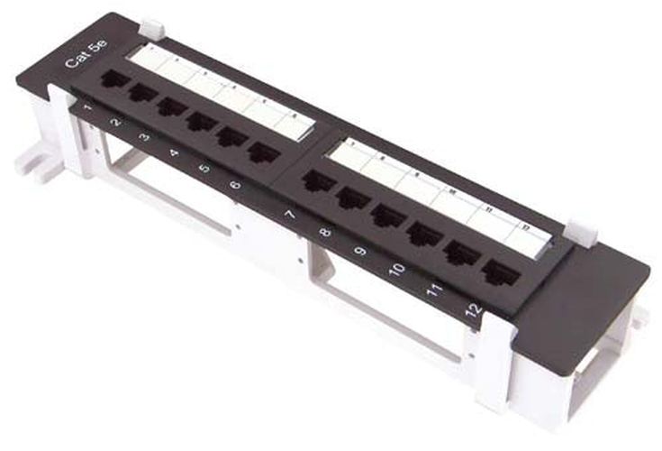 Category 5e Patch Panel, 12-Port EIA568A/B