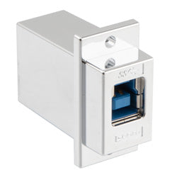 USB 3.0 Adapter Panel Mount ECF Flange B Female to A Female, Chrome ...