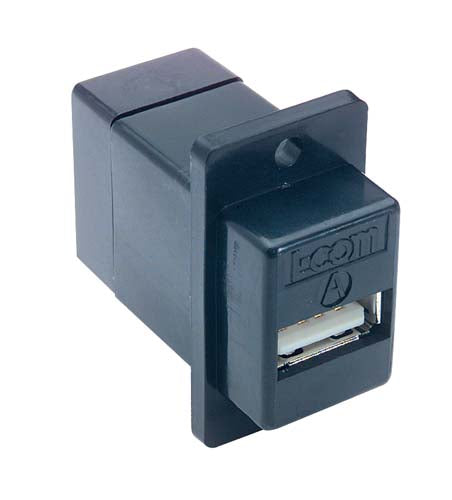ECF504B-UAB  Coupler Panel Mount USB A/B Black
