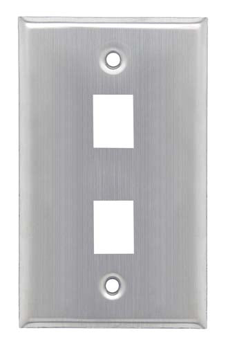 Stainless Wall Plate for 2 Keystone Jacks