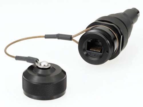 Ruggedized RJ45 Receptacle, Zinc-Nickel finish w/ Grounding Shield ...