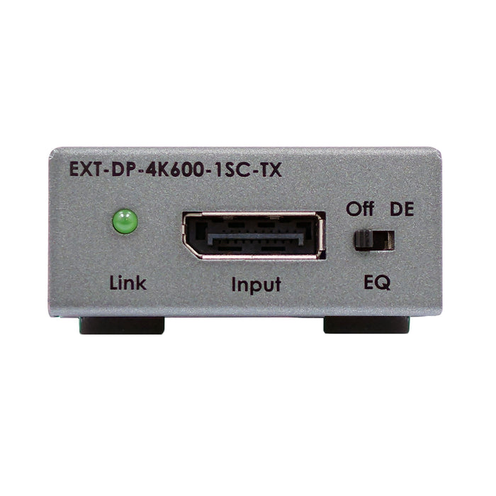 4K 600 MHz DisplayPort Extender over one SC-terminated fiber optic cable