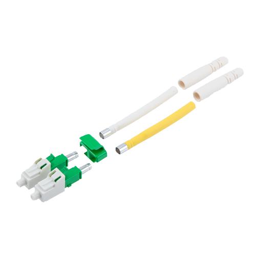 Fiber Connector, LC/APC Duplex, for 2.0mm SMF, green, Long boot