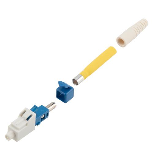 Fiber Connector, LC Simplex, for 2.0mm SMF, Blue, Short boot w/ Unibody Design