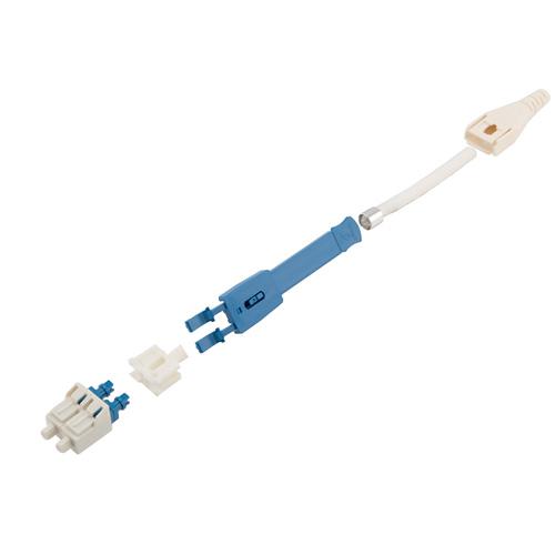 Fiber Connector, LC Duplex, for 1.6mm SMF, Blue, Uniboot w/ Push-Pull Reversible Polarity