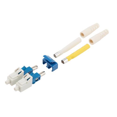 Fiber Connector, LC Duplex, for 2.0mm SMF, Blue, Long boot w/ Unibody Design