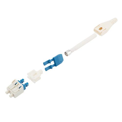 Fiber Connector, LC Duplex, for 2.0mm SMF, Blue, Uniboot w/ Reversible Polarity