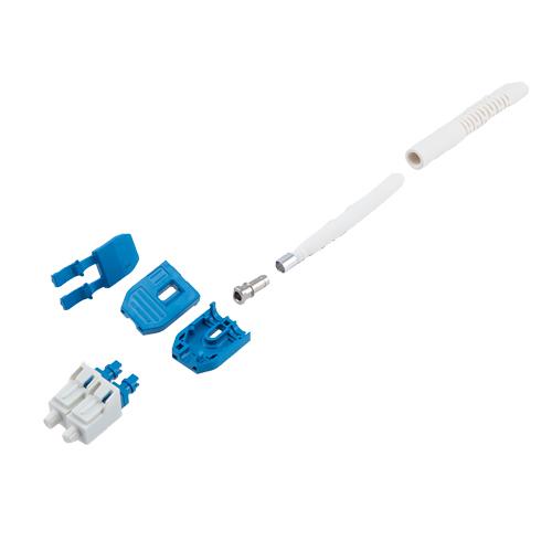 Fiber Connector, LC Duplex, for 2.0mm SMF, blue, Uniboot w/ Reversible Polarity