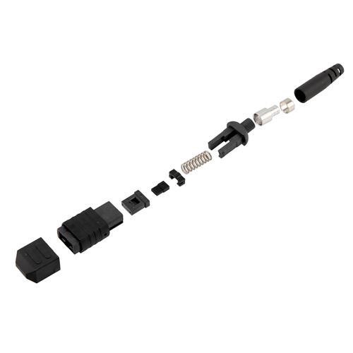 Fiber Connector, MPO Female, 12 Fiber, for 4.0mm MMF, Black, Short boot