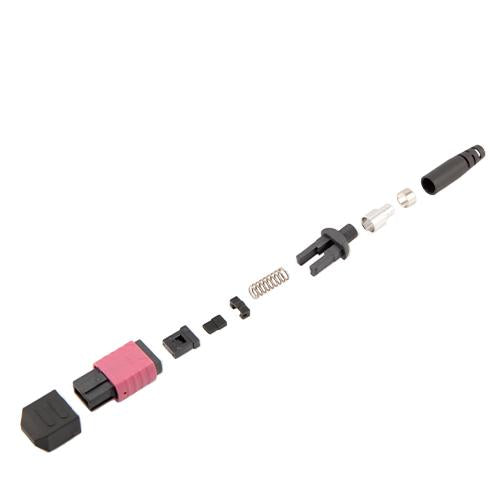 Fiber Connector, MPO Female, 12 Fiber, for 4.0mm MMF, Violet, Short boot