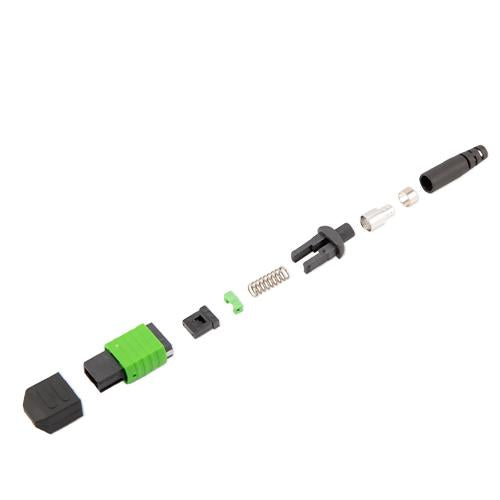 Fiber Connector, MPO Female, 12 Fiber, for 4.0mm SMF, Green, Short boot
