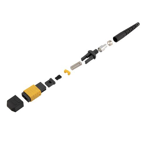 Fiber Connector, MPO Female, 12 Fiber, for 3.0mm SMF, Yellow, Low-loss