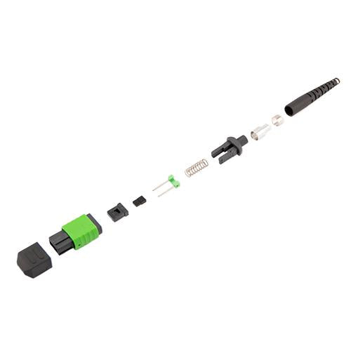 Fiber Connector, MPO Male, 12 Fiber, for 3.0mm SMF, Green