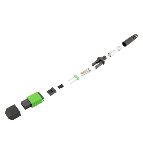 Fiber Connector, MPO Male, 12 Fiber, for 4.0mm SMF, Green, Short boot