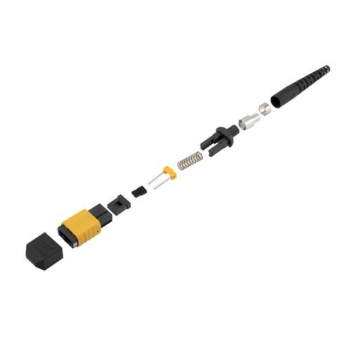 Fiber Connector, MPO Male, 12 Fiber, for 3.0mm SMF, Yellow, Low-loss