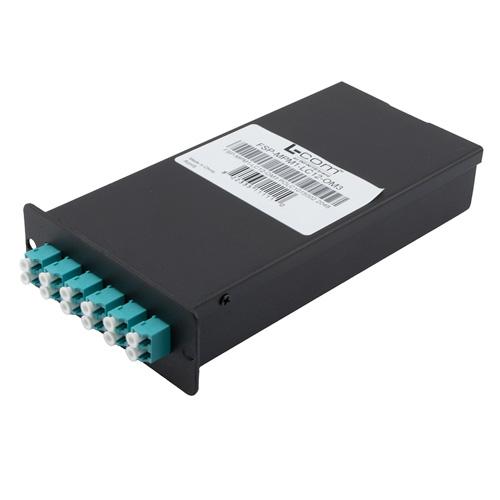 1 MPO male w/ pins to 12 LC OM3 Multimode Fiber LGX Fan-out cassette