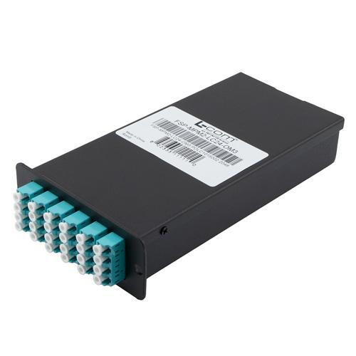 2 MPO male w/ pins to 24 LC OM3 Multimode Fiber LGX Fan-out cassette