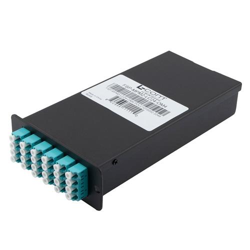 2 MPO male w/ pins to 24 LC OM4 Multimode Fiber LGX Fan-out cassette