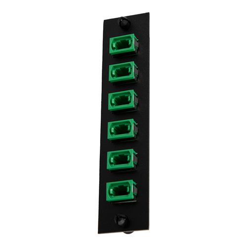 Fiber Sub Panel MTP Type A  Single mode Couplers,6 count,Ceramic Sleeve,Green Connector,Black