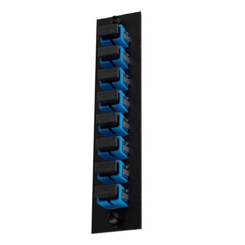 Fiber Sub Panel SC Simplex Single mode Couplers,8 count,Ceramic Sleeve,Blue Connector,Black
